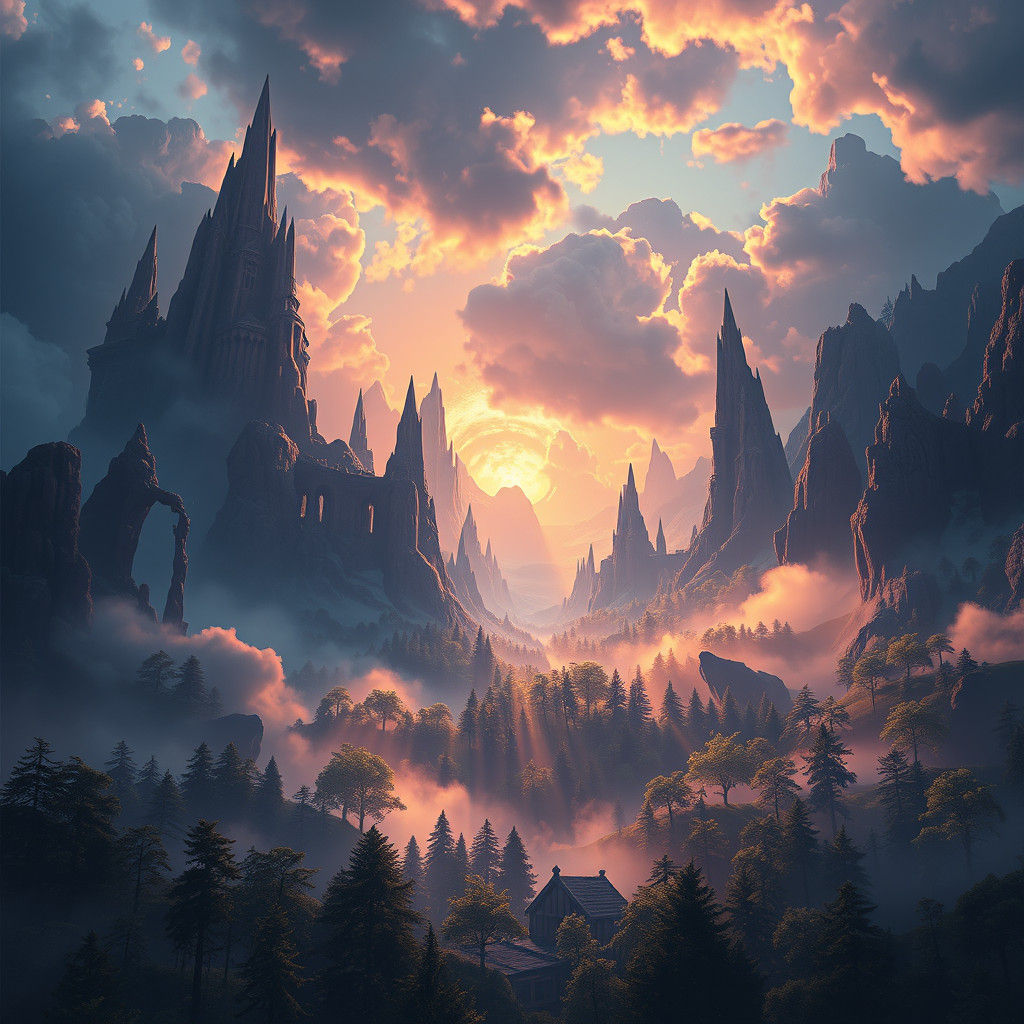 Mystical Realm Matte Painting in Unreal Engine 5
