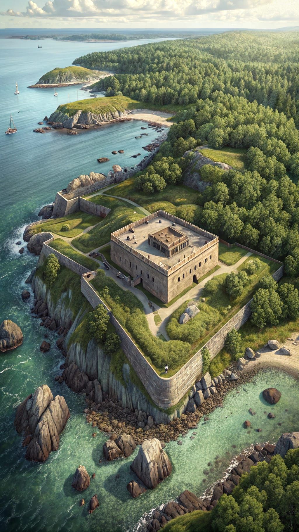 Stack Rock Fort Pembroke Aerial View