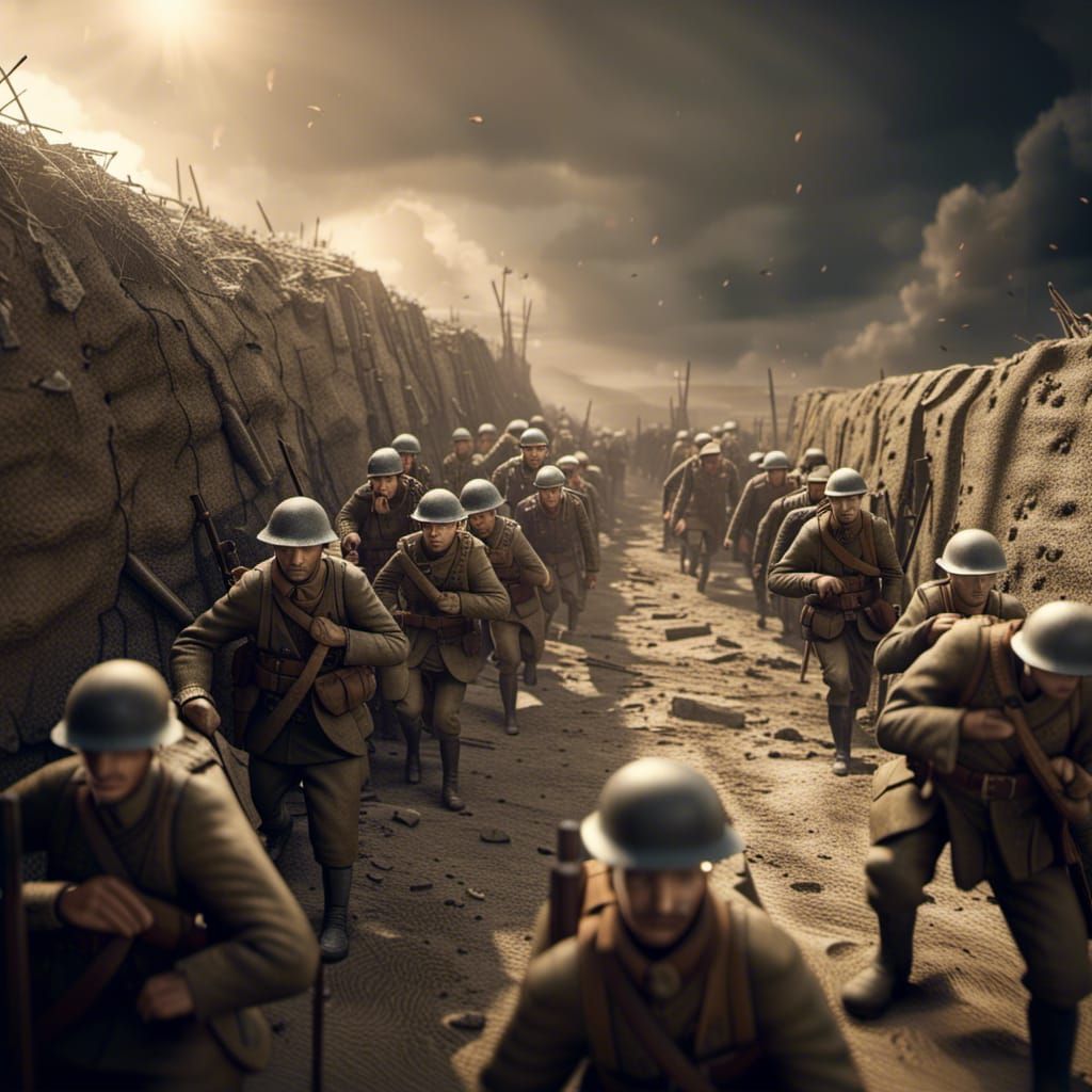 World War I Trench in Photographic Style