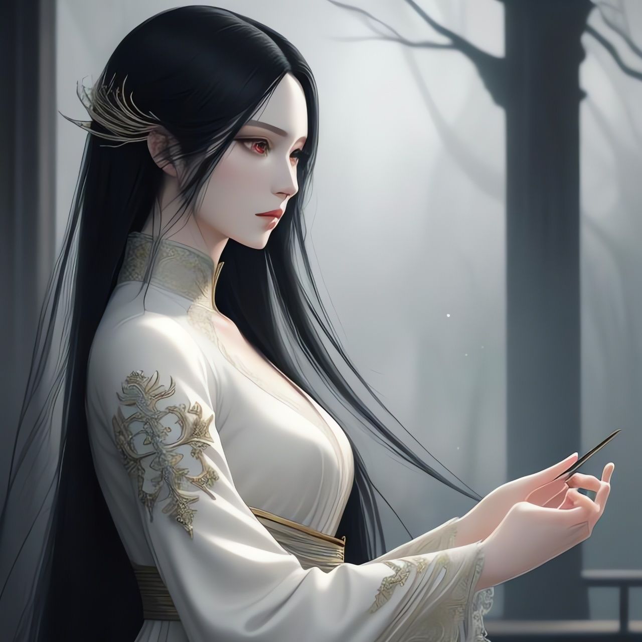 Handsome Mysterious Man with Enigmatic Smile, Anime Style