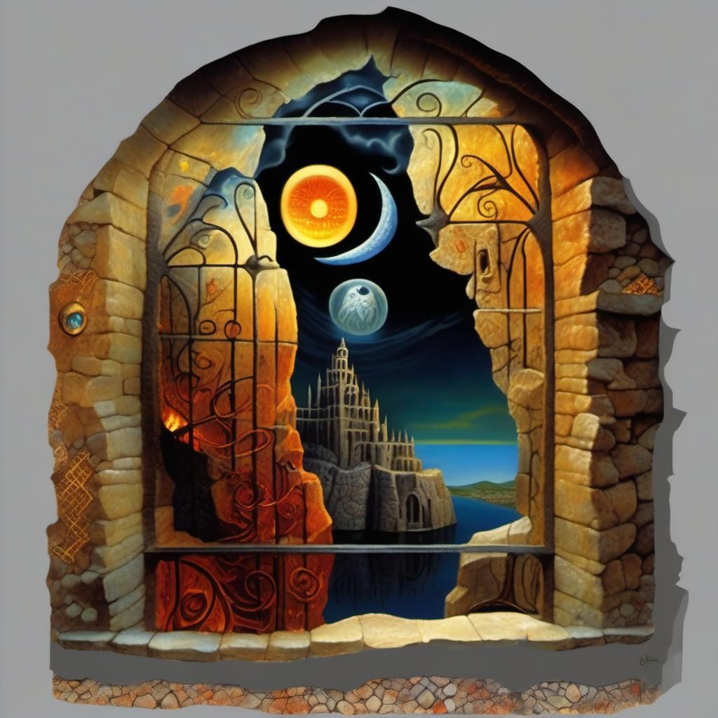 Fiery Gateway to Hell: A Surrealist Vision