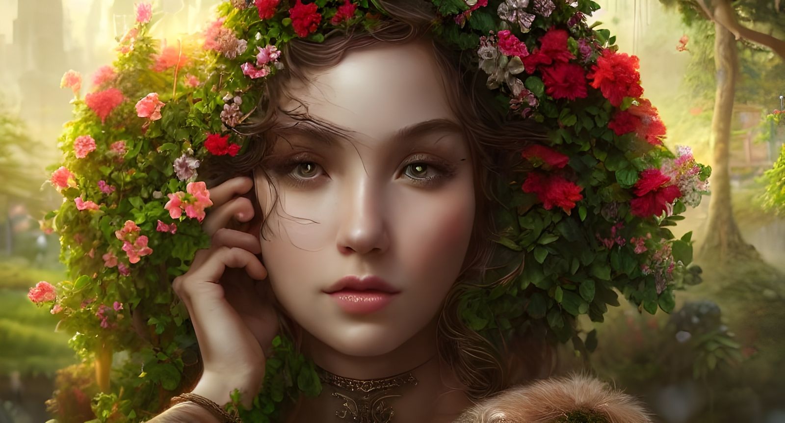 Paradise Garden by Artgerm: Hyperdetailed Matte Painting