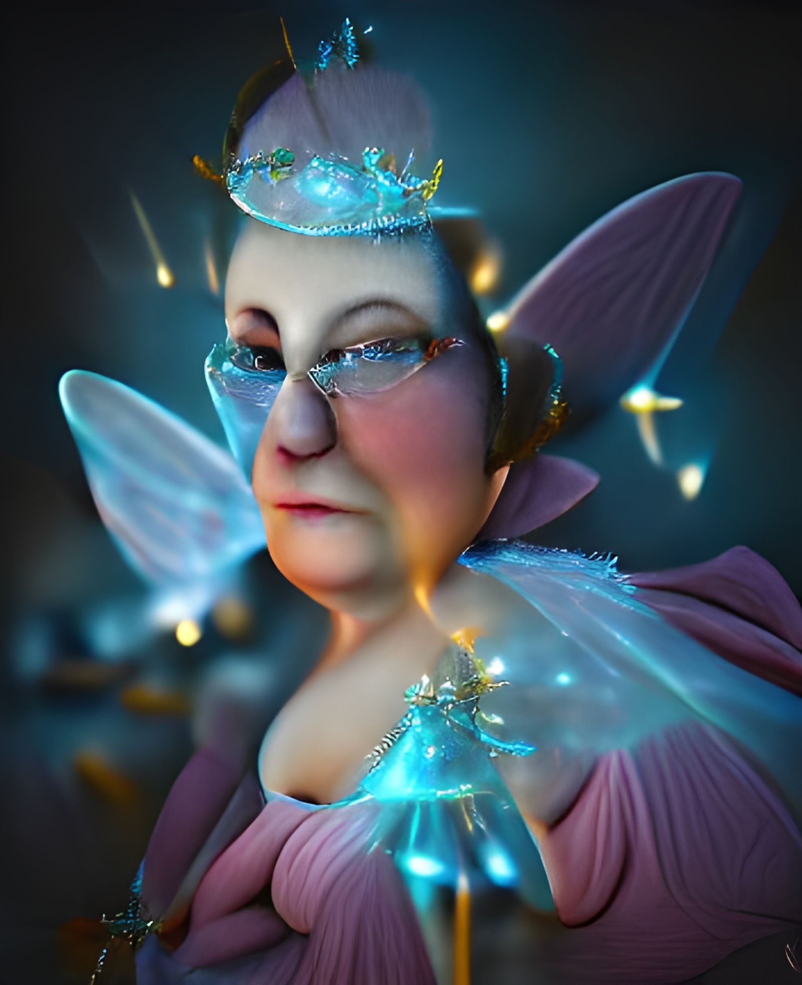 Fairy Godmother Portrait in Volumetric Lighting