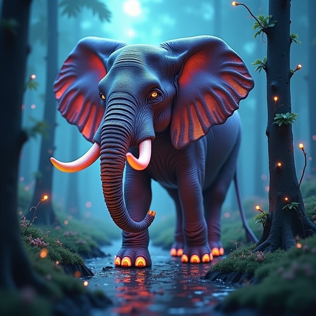Elephant-Graph Hybrids: Vibrant Organic-Mechanical Concept A...