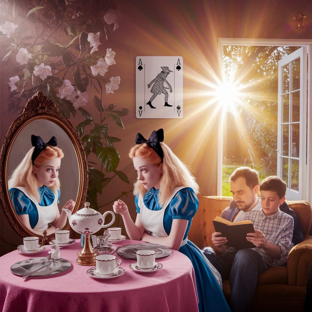 Reading about Alice at the mirror