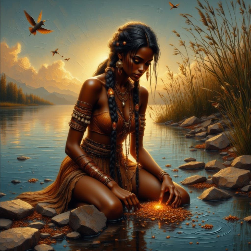 Tribal chieftain by the river