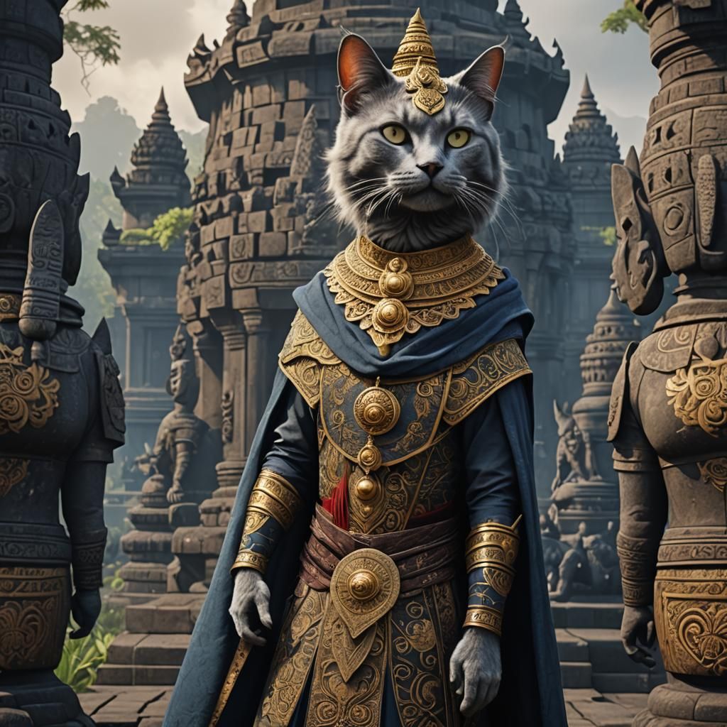 Javanese Costumes, Nebelung Cat, Borobudur: Detailed Matte P...