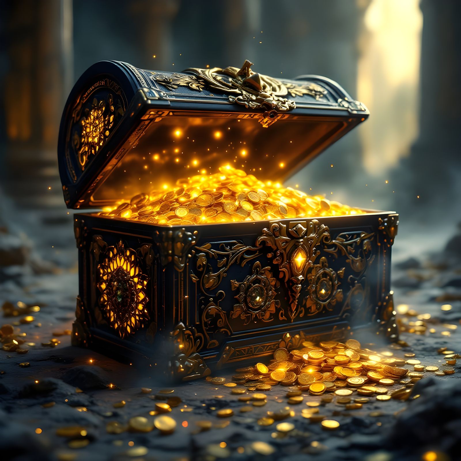 Legendary Treasure Chest in Ethereal Light