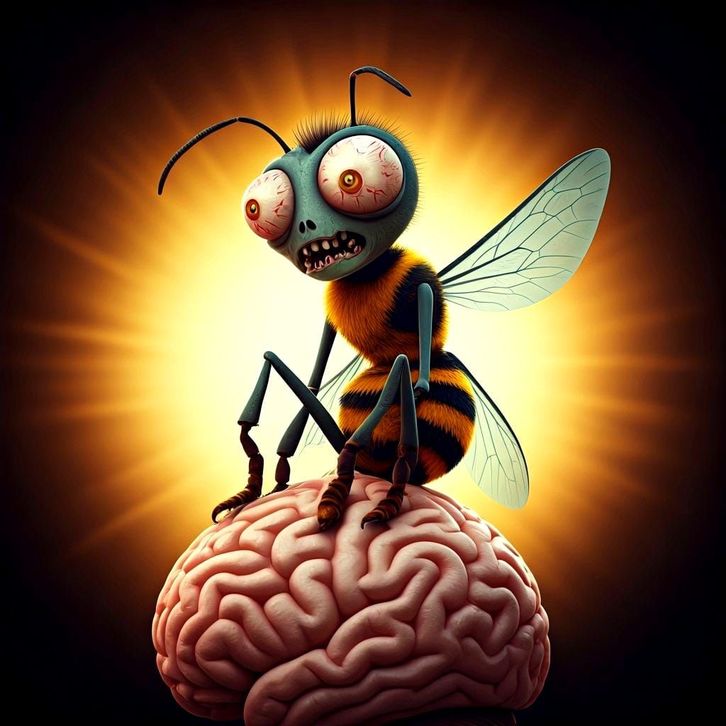 Zombie Bee Sitting on Brain, Pixar Concept Art