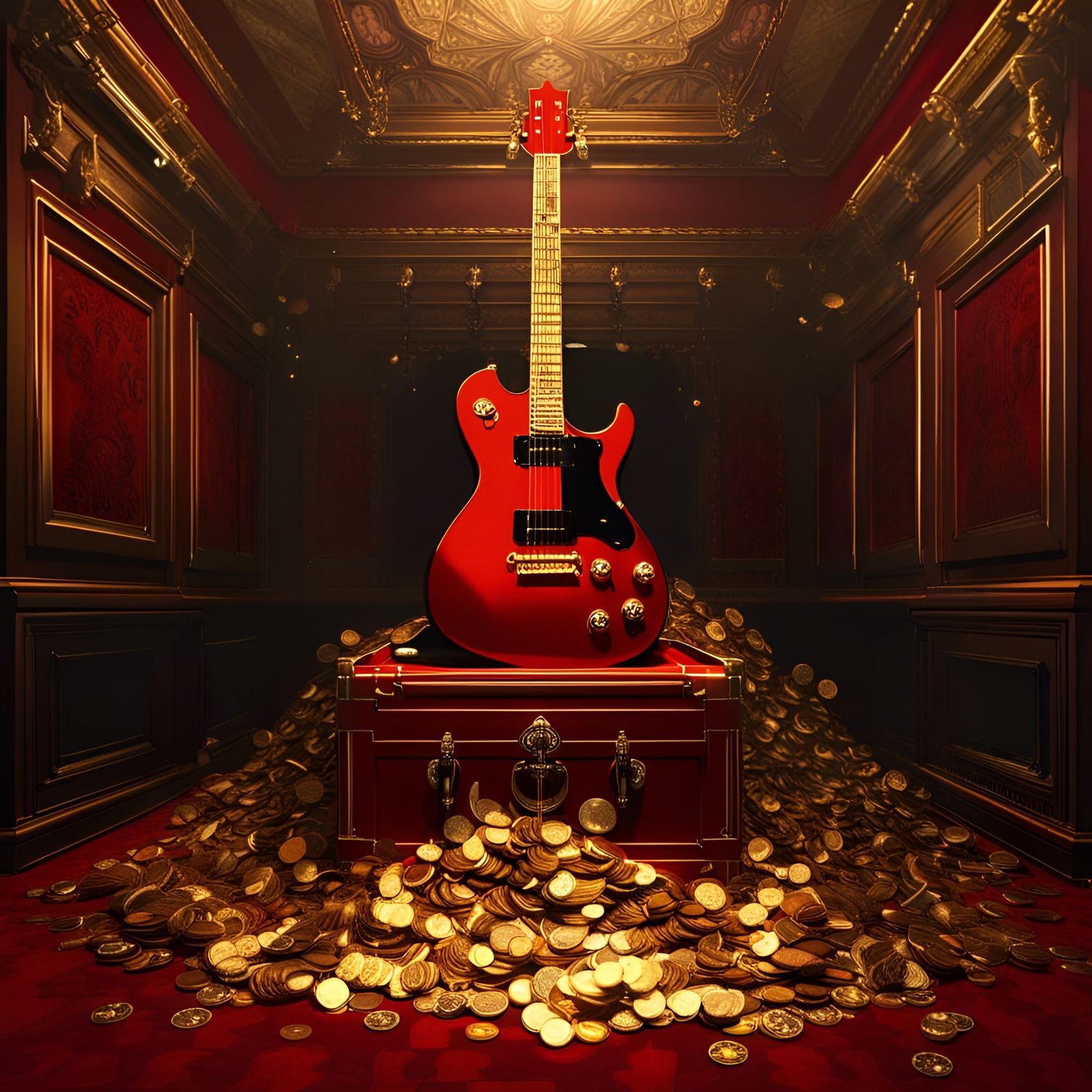 Victorian Treasure Room with Electric Guitar