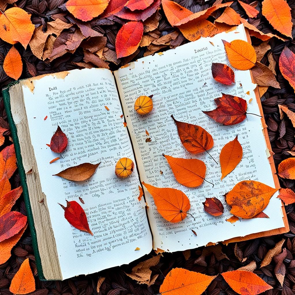Anne of Green Gables: Torn Book with Autumn Leaves