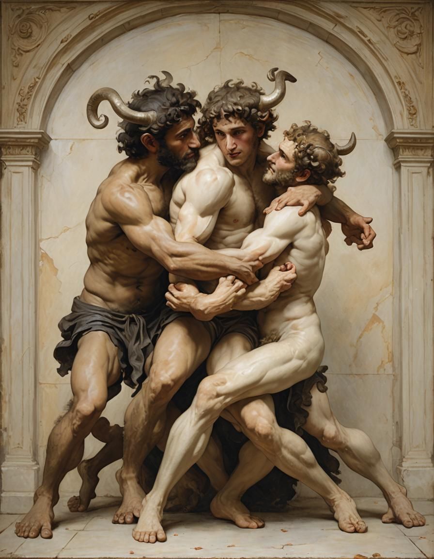 Satyr Study in the French Academic Classical style of William Adolphe Bouguereau 10