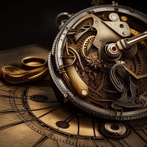 Steampunk Cyberpunk Warship in Noir Style