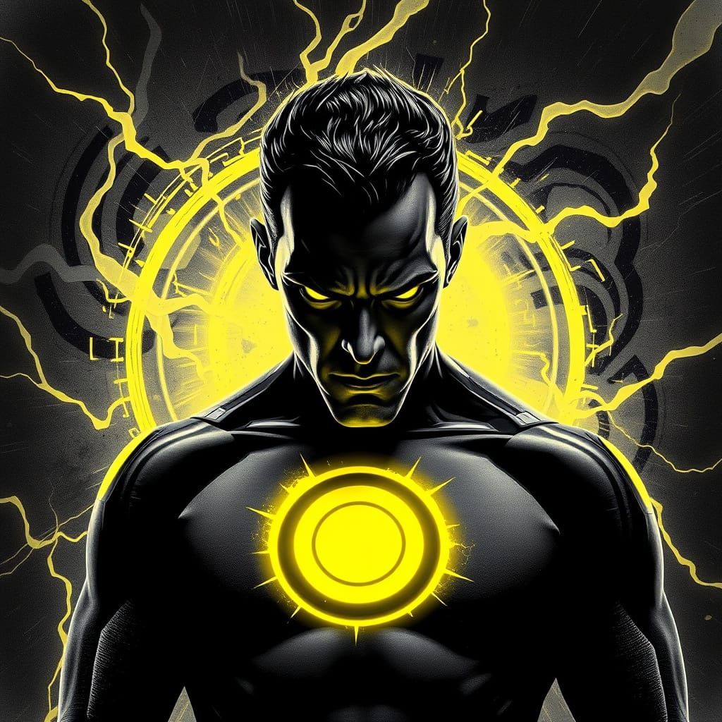 Sinestro Villain Portrait in Vintage Comic Style