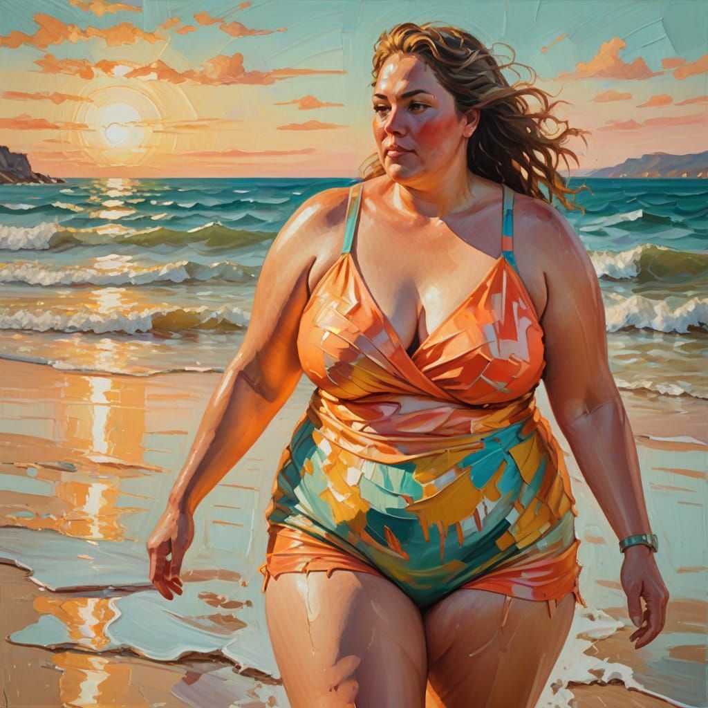 Warmth of the Golden Hour Captured in Vibrant Beach Scene