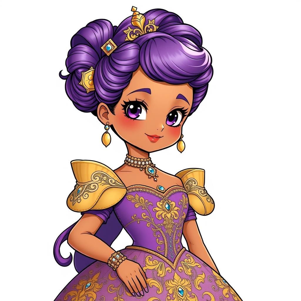 Chibi Duchess in Manga Style Ball Gown
