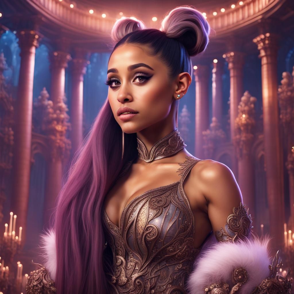 Ariana Grande Detailed Matte Painting in Deep Color