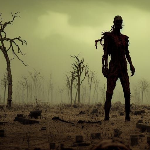 Zombie in Desolate Wasteland: Undead Horror