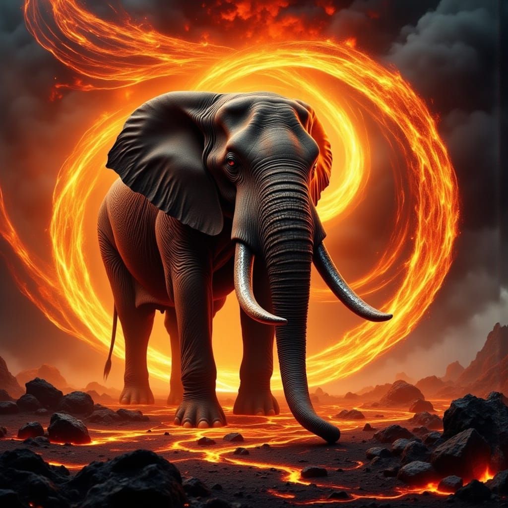 Molten Majesty in Hyper-Realistic Flames