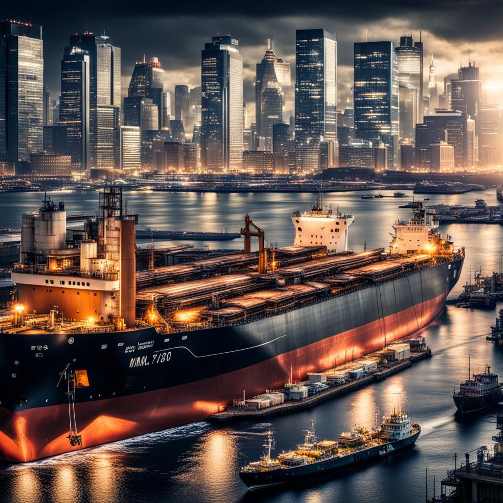 Hyperrealistic City Built on Oil Tanker