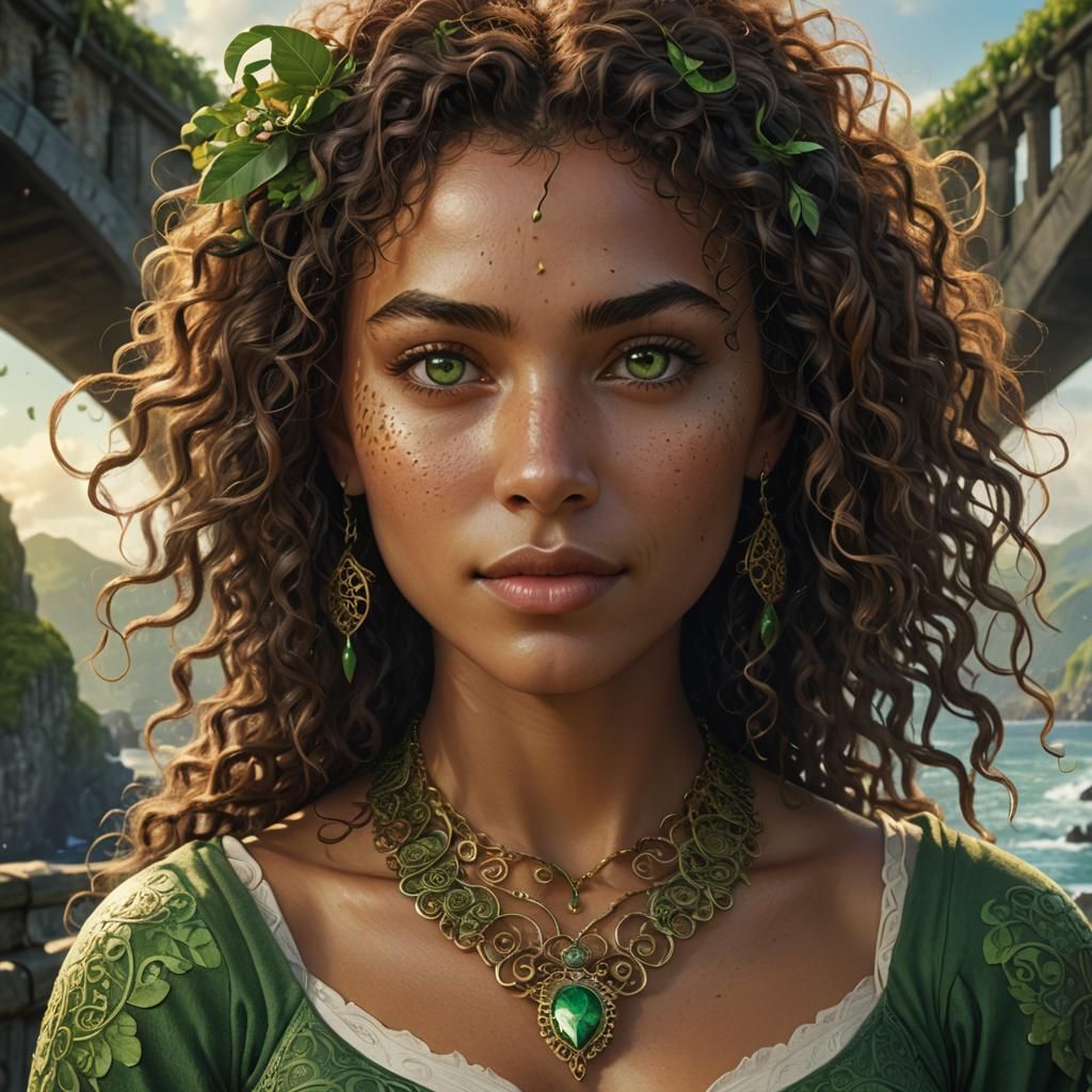 Fantasy Island Woman Portrait in Detailed Matte Painting