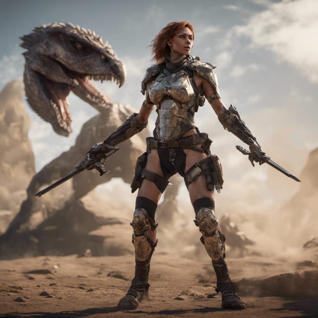 Female Raptor Warlord in Photorealistic 8k