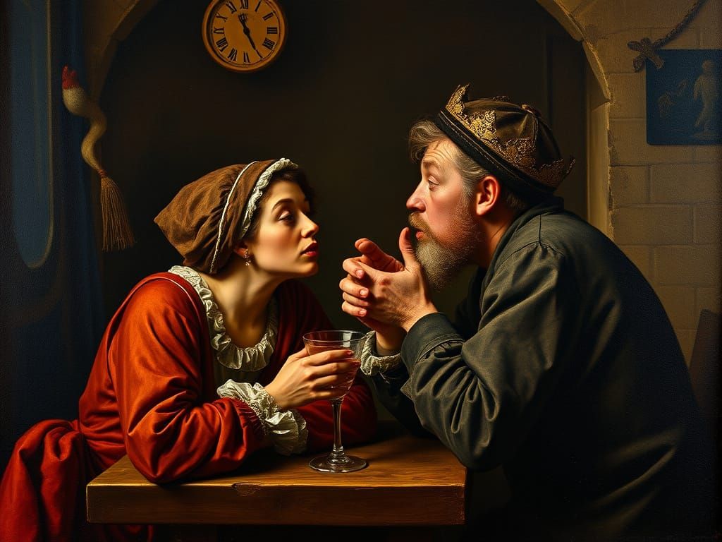 Bar Scene in a Golden Light