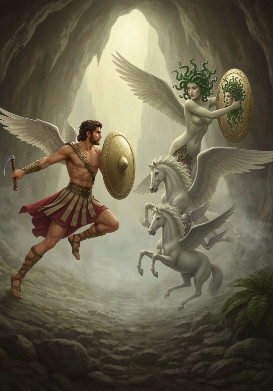 Persej je uz pomoć krilatih sandala doleteo do pećine Gorgon...