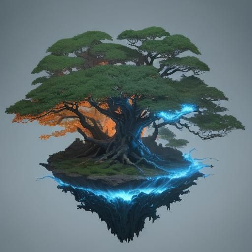 Luminescent Dendro Element Concept Art in Forest Setting