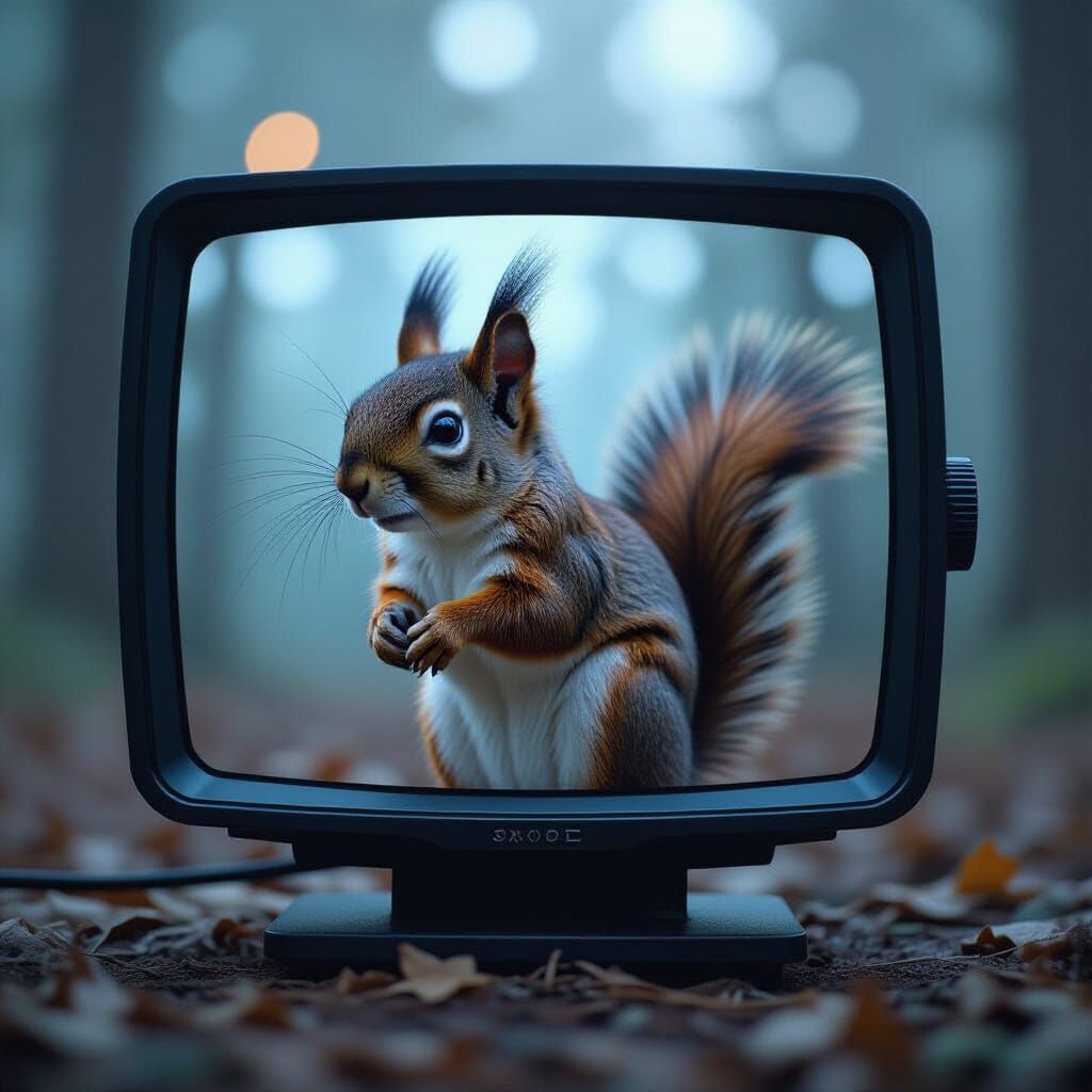 Hyperrealistic Squirrel Screen in Futuristic Style