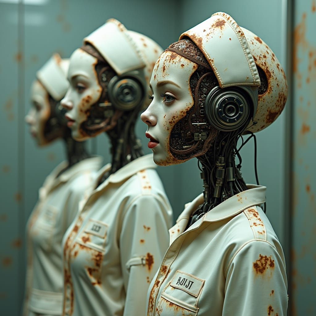 Retro Androids in Cyberpunk Dystopia