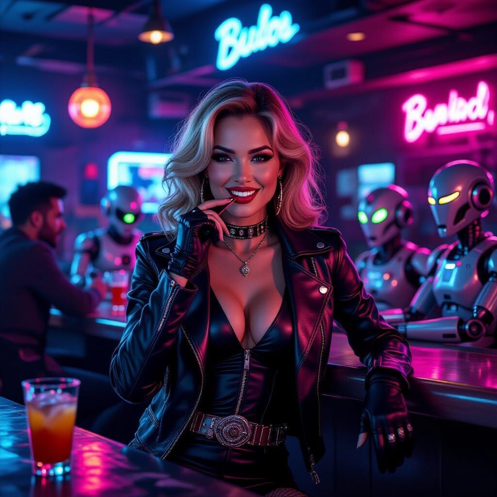 Cyberpunk Superheroine: 1980s Style in Neon City