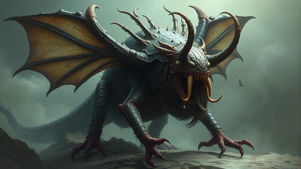 The Majestic Bugbladder Beast of Traal in a Surreal Fantasy...