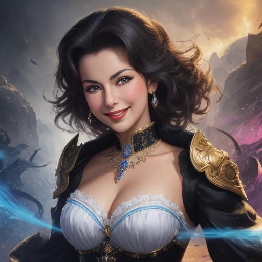 Radiant Portrait of Cyd Charisse in Anime Style