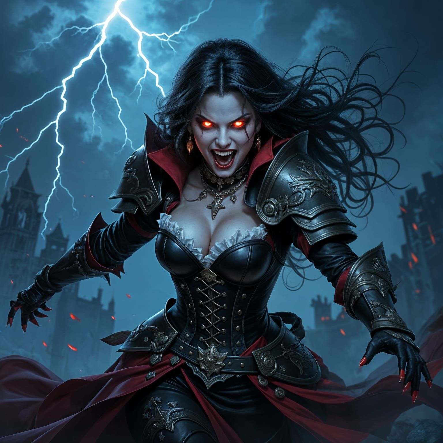 Lady Vampire Prepares for Battle