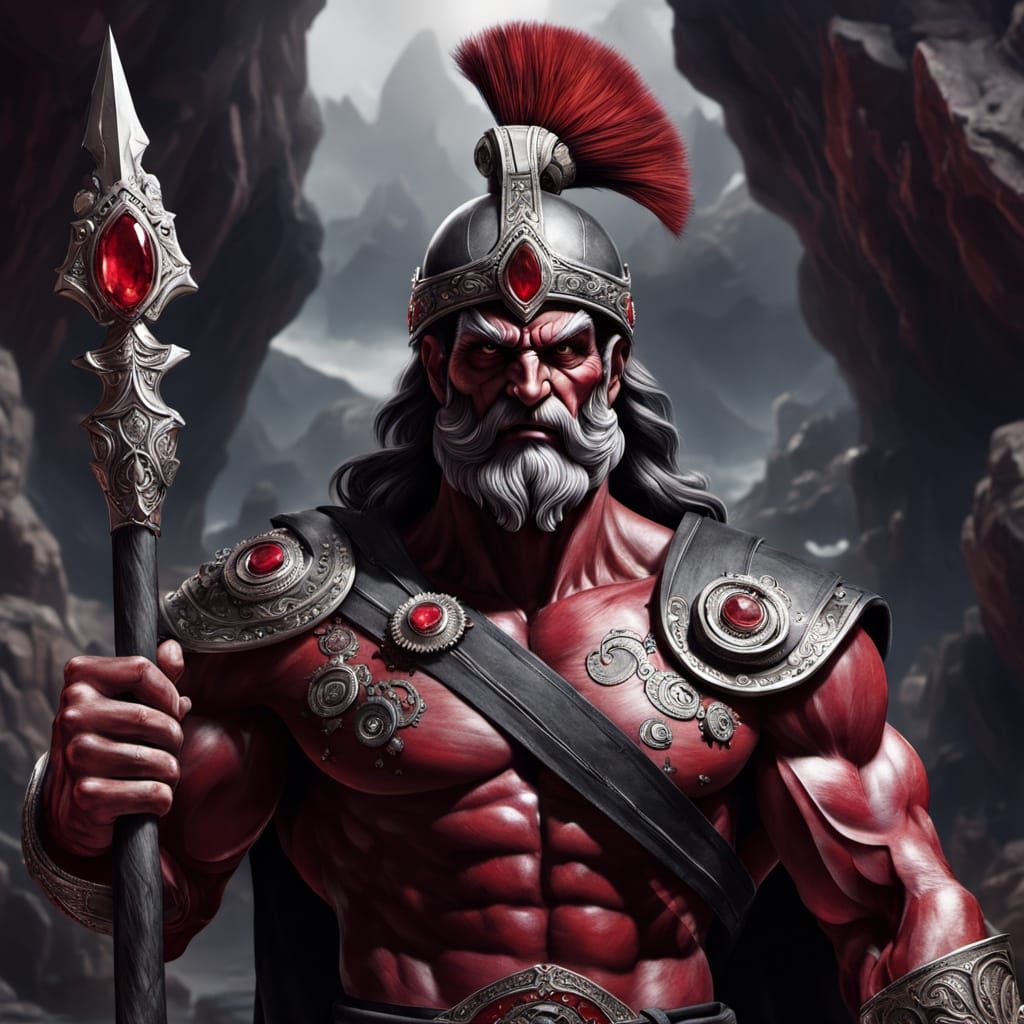 Muscular Hades in Battle-Ready Attire