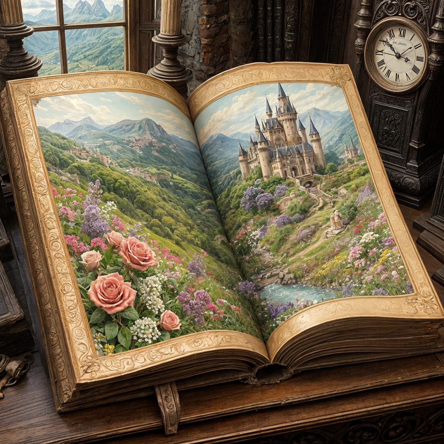 Castle in a Vibrant, Fantastical Landscape