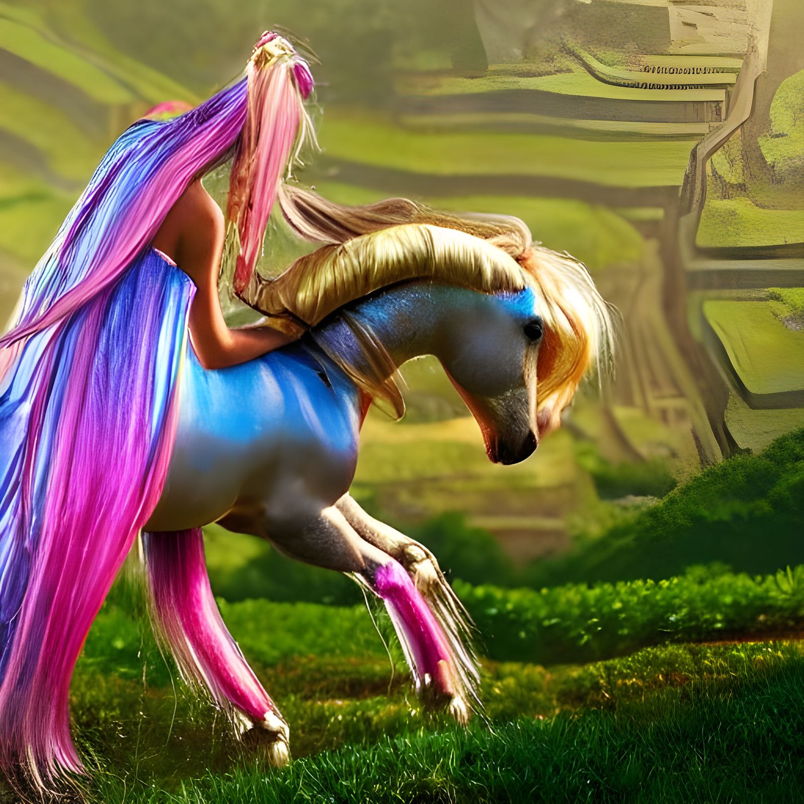 Iridescent Pony Dances on Mogan Mountain