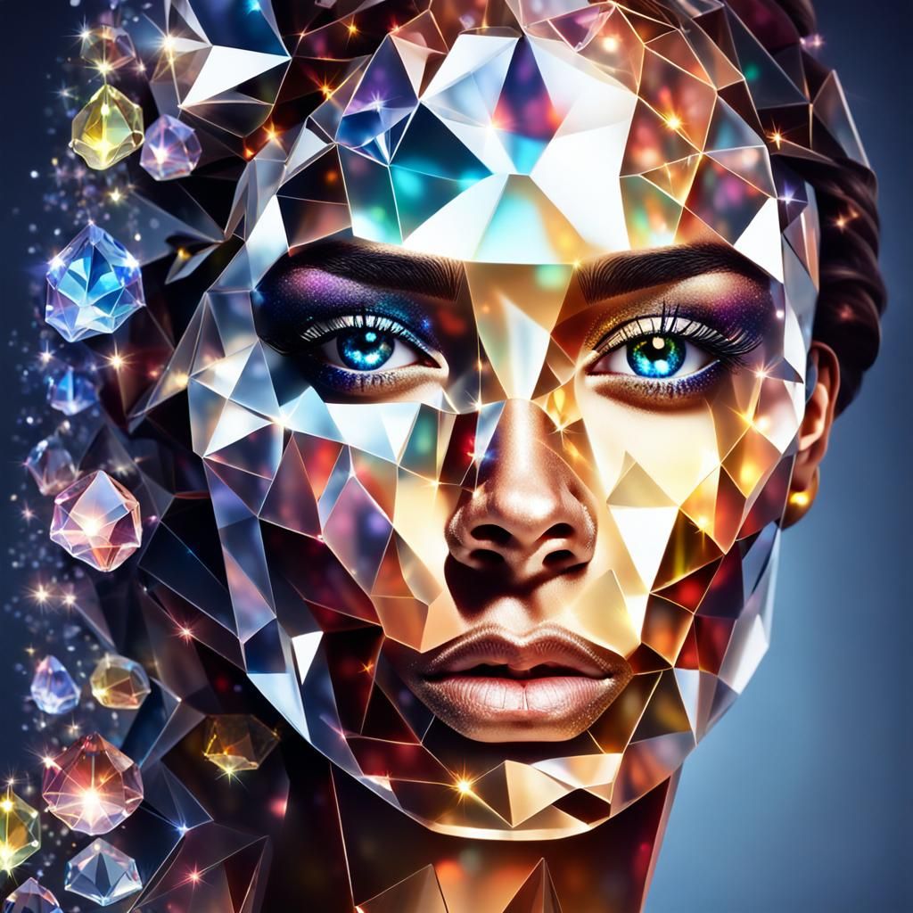 Crystalline Woman: A Sparkling Display of Light