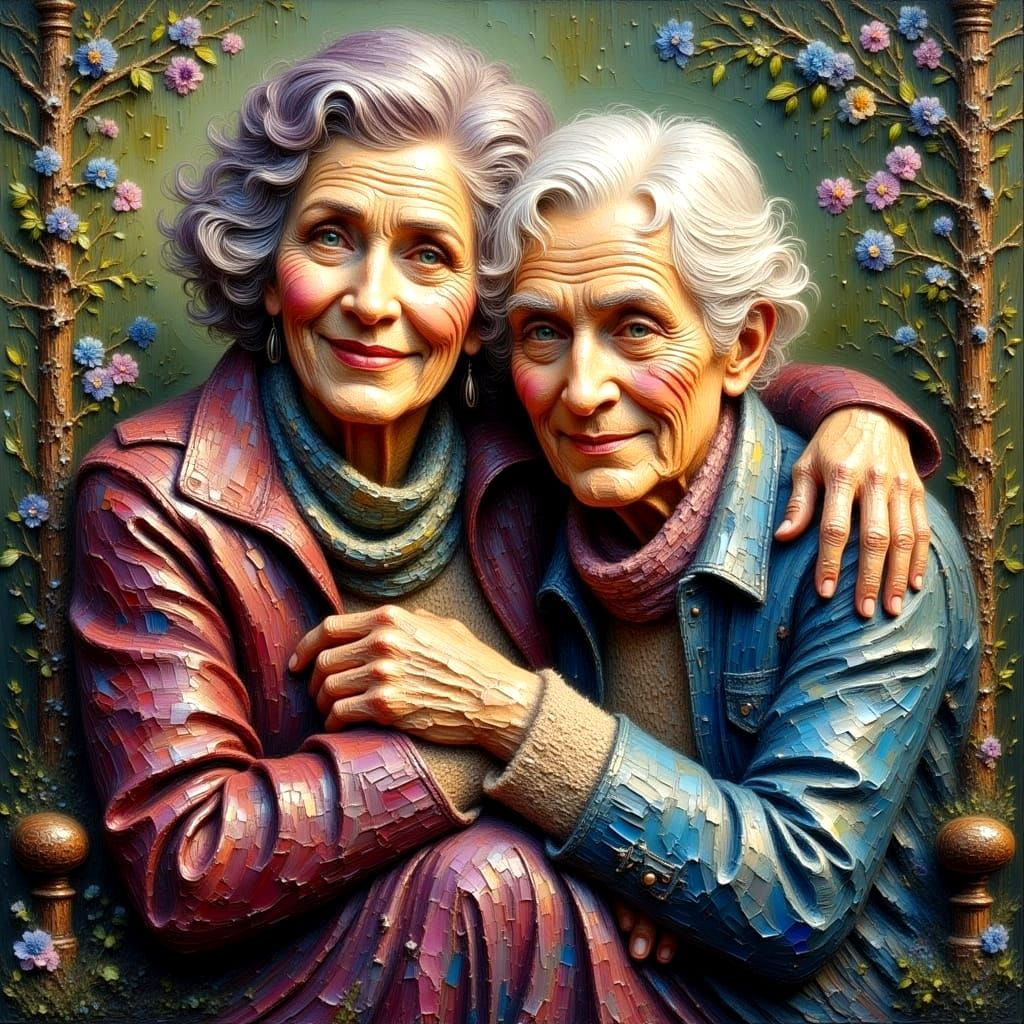 Two Seniors Sing Love Songs Side by Side in a Front Porch Sw...