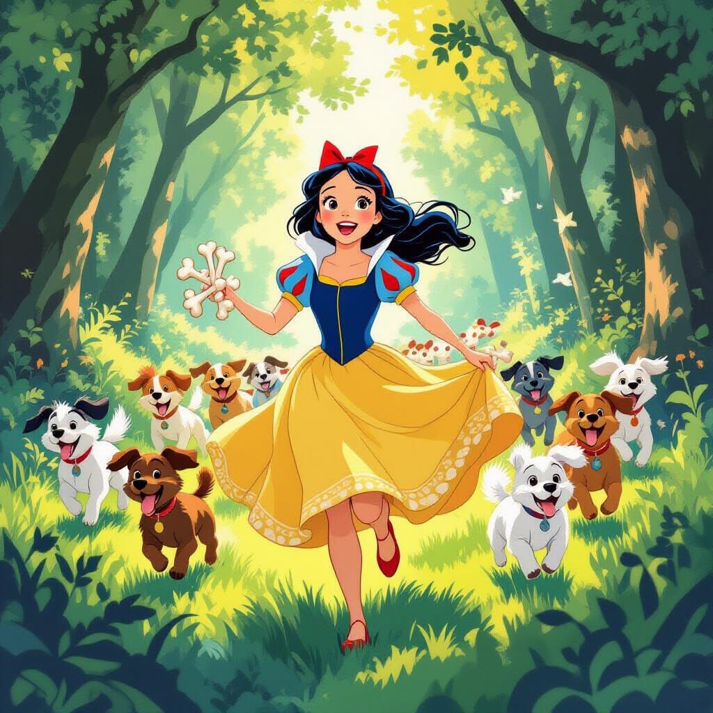 Snow White's Perilous Escape: A Disney-Style Adventure