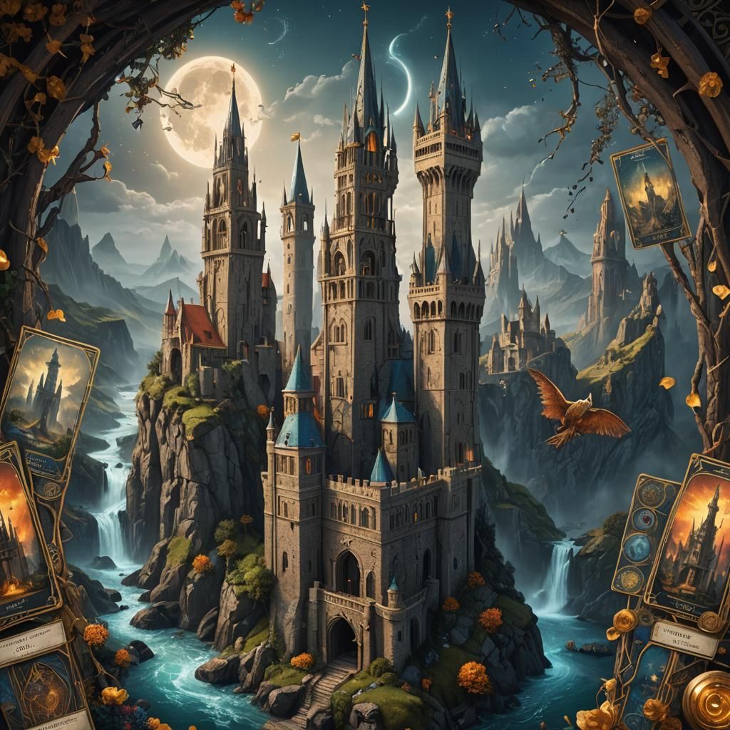 The Tower Tarot Card in Detailed Matte Painting