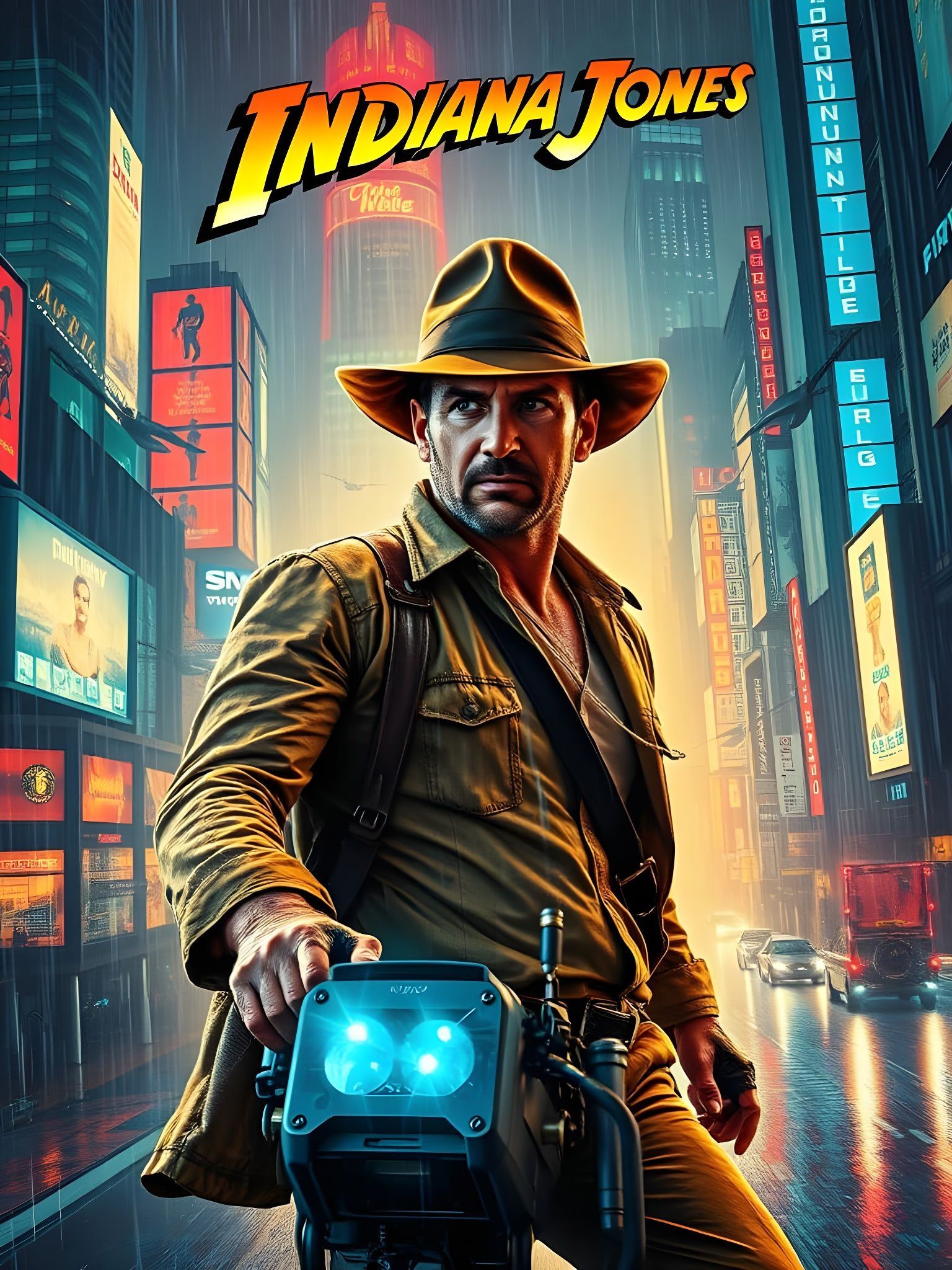 Futuristic Indiana Jones Movie Poster