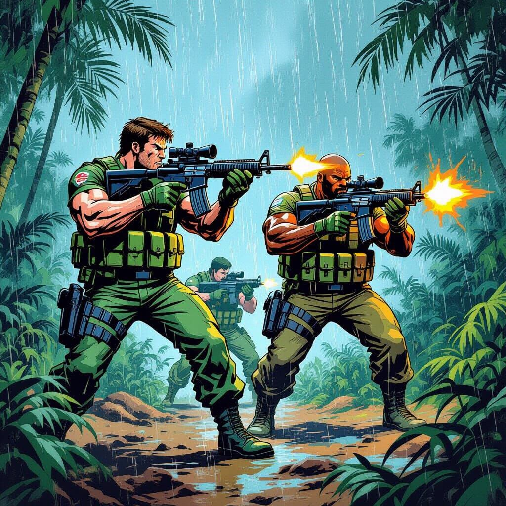 G.I. Joe Duke and Roadblock in Jungle Battle
