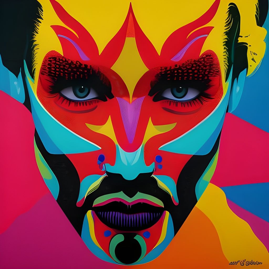 Intricate Pop Art Portrait of The Psychopath