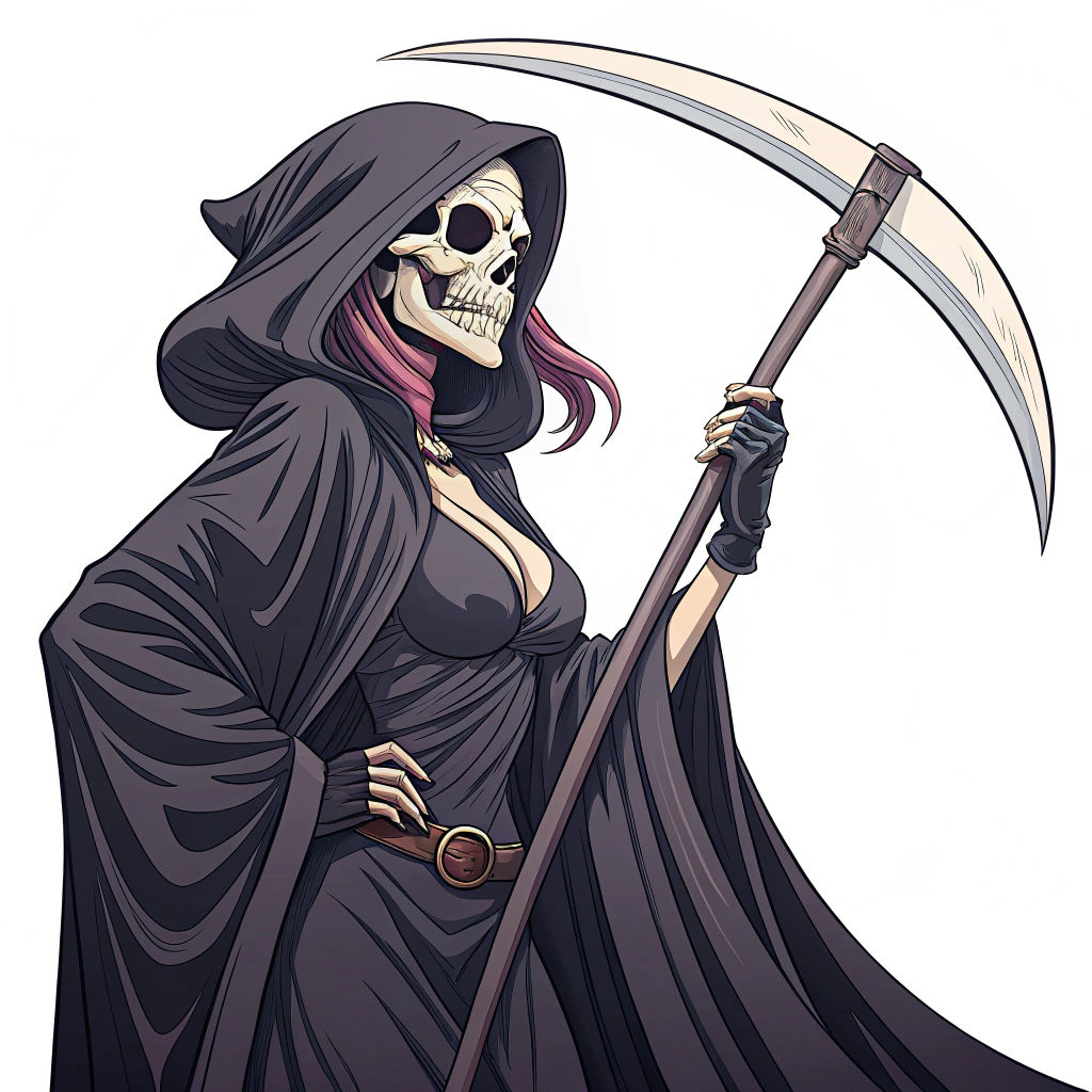 Female Grim Reaper in Anime Style