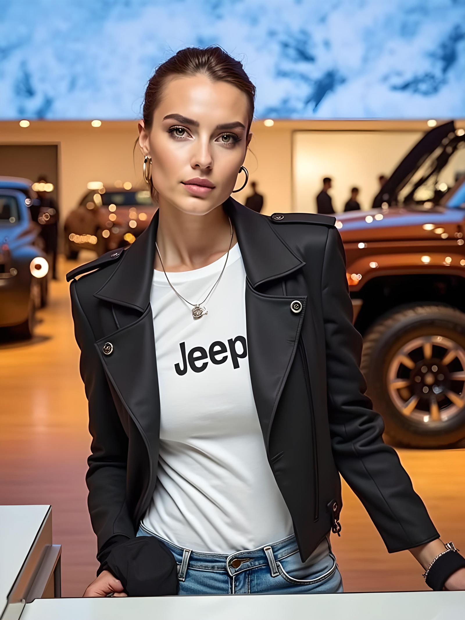 Romanian Model at Geneva Motor Show, High Fashion Photograph...