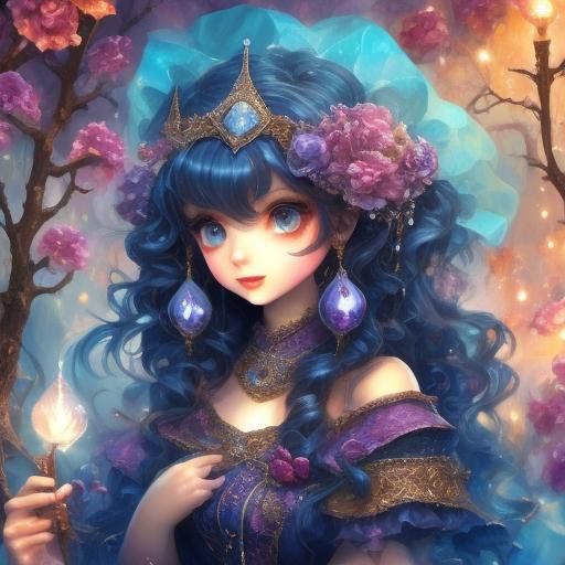 Cute Dwarven Children Play with Gems in Fantasy Art