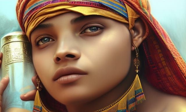 Egyptian Villager Portrait in Hyperrealistic Style