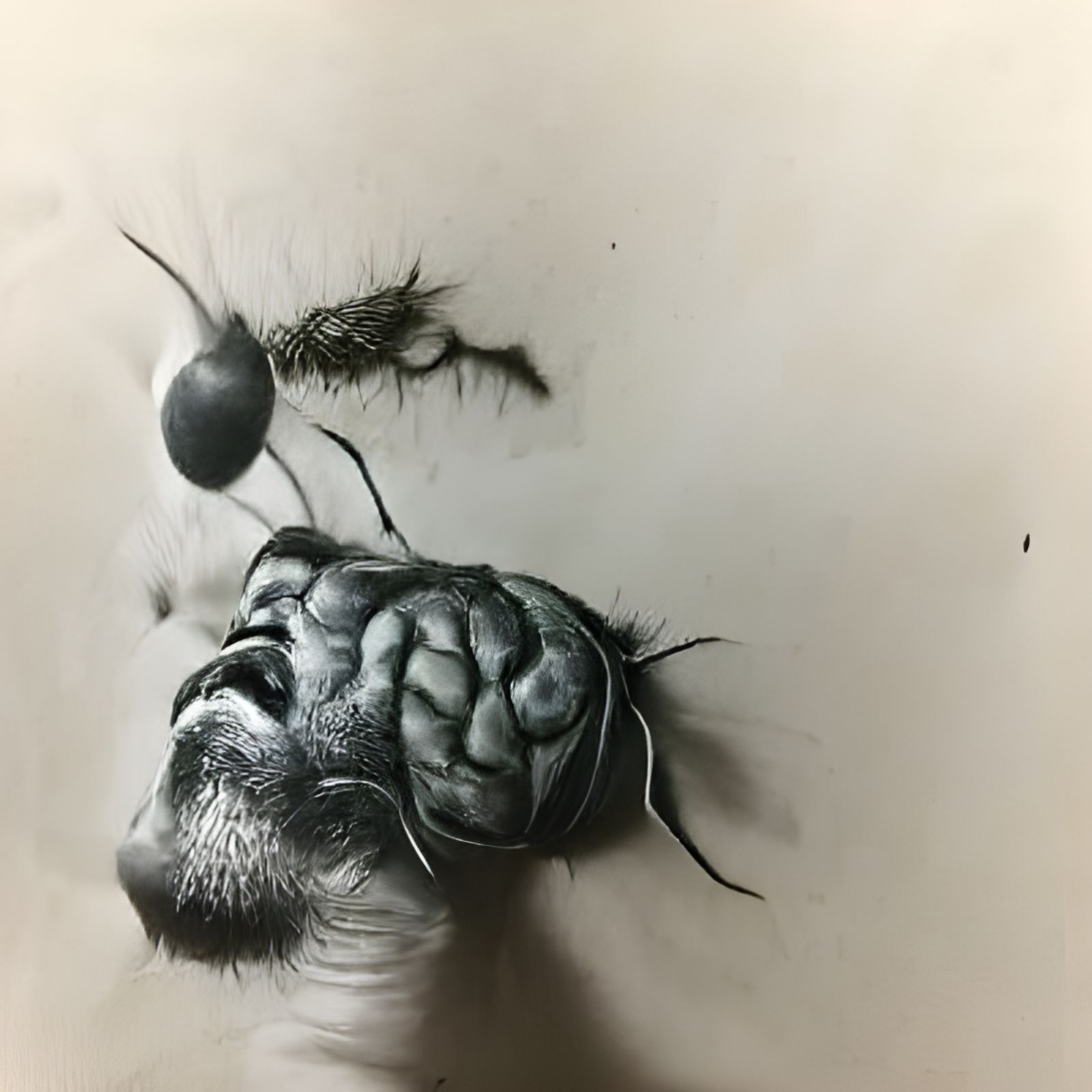 Hyperdetailed Charcoal Drawing: Insects Devouring Empty Man'...